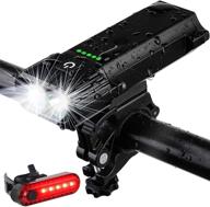 🚴 uhomely super bright bike lights, 1600 lumens usb rechargeable front and back bicycle light kit, waterproof 3 mode rear cycling light for handlebar and seatpost with battery indicator - ideal for night riding logo