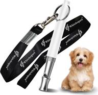 🐶 premium ultrasonic dog whistle with free lanyard - effective training tool to stop barking - adjustable frequencies - stainless steel - professional white dog whistles logo