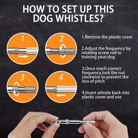 img 1 attached to 🐶 Premium Ultrasonic Dog Whistle with Free Lanyard - Effective Training Tool to Stop Barking - Adjustable Frequencies - Stainless Steel - Professional White Dog Whistles