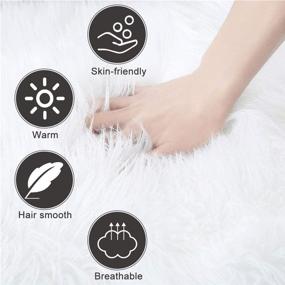 img 1 attached to Faux Sheepskin Square Chair Cushion 20 x 20 inch - Soft Fur Seat Pad for Children's Room, Dog/Cat Bed, Bedroom, Sofa, and More - White Fluffy Rug Included