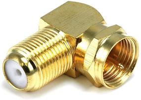 img 1 attached to Gold Plated F Type Right Angle Female to Male Adapter by Monoprice 106775