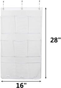 img 3 attached to 🛁 ALYER 9-Pocket Mesh Shower Caddy: Efficient Hanging Bathroom Storage Organizer with 3 Rings (White)