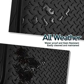 img 1 attached to 🔲 Zone Tech Premium Quality Black Heavy Duty All Weather Rubber Semi Pattern Cargo Liner Trunk Floor Mat