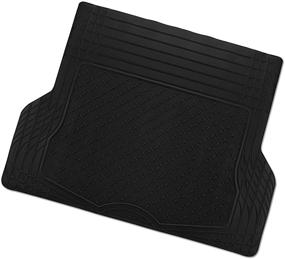 img 3 attached to 🔲 Zone Tech Premium Quality Black Heavy Duty All Weather Rubber Semi Pattern Cargo Liner Trunk Floor Mat