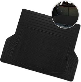 img 4 attached to 🔲 Zone Tech Premium Quality Black Heavy Duty All Weather Rubber Semi Pattern Cargo Liner Trunk Floor Mat