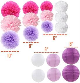 img 2 attached to 🎉 Vibrant Purple Pink Tissue Paper Flowers Lanterns: 18 pcs Party Decorations