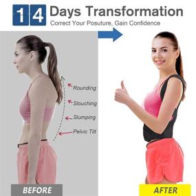 img 3 attached to Adjustable Posture Corrector Back Brace for Women and Men - Effective Pain Relief, Improved Posture, Lumbar Support, and Shoulder Comfort