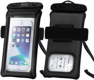 📱 pshyx tpu floating waterproof phone case - universal dry bag for iphone 11/12 pro max, samsung galaxy s20/s10 - includes arm band and lanyard (black, 1 pack) logo