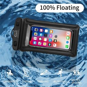 img 3 attached to 📱 PSHYX TPU Floating Waterproof Phone Case - Universal Dry Bag for iPhone 11/12 Pro Max, Samsung Galaxy S20/S10 - Includes Arm Band and Lanyard (Black, 1 Pack)