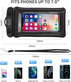 img 2 attached to 📱 PSHYX TPU Floating Waterproof Phone Case - Universal Dry Bag for iPhone 11/12 Pro Max, Samsung Galaxy S20/S10 - Includes Arm Band and Lanyard (Black, 1 Pack)