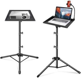 img 4 attached to 🖥️ Yonader Laptop Projector Tripod Stand: Adjustable 17-48" Height | Flexible Phone Stand | Universal Floor Stand & Tray for Laptop, Projector, DJ Mixer & Controllers