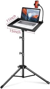 img 2 attached to 🖥️ Yonader Laptop Projector Tripod Stand: Adjustable 17-48" Height | Flexible Phone Stand | Universal Floor Stand & Tray for Laptop, Projector, DJ Mixer & Controllers