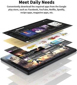 img 3 attached to 📱 Планшет Android 10.0 2021 года с дисплеем 10 дюймов: 32 ГБ памяти, двойные камеры, поддержка беспроводной клавиатуры и мыши, GPS - черный.