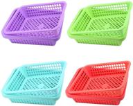 📦 20-pack jucoan plastic storage baskets - 10 x 7.1 x 2.5 inches colorful stackable desktop organizer tray for classroom - ideal for pens, pencils, and crayons logo