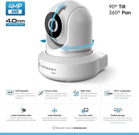 img 3 attached to 📷 Amcrest 4MP UltraHD Indoor WiFi Camera with Pan/Tilt, Two-Way Audio, Night Vision – Remote Viewing & 4-Megapixel @30FPS