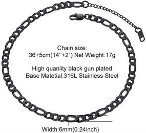 img 2 attached to 🔗 Цепочка Фигаро из нержавеющей стали 316L от PROSTEEL: мужская/женская, черная/позолоченная 18K, 4 мм-13 мм, 14"-30" с подарочной коробкой