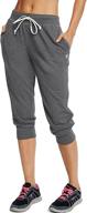 french terry capris for women - champion logo