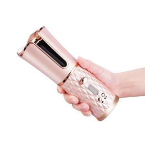 img 2 attached to Cordless Auto Curler: Effortless, Rechargeable Wireless Curling Iron with 6 Temperature & Timer Settings, Fast Heating & Auto Shut-Off - Perfectly Defined Curls (Pink)