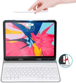 img 1 attached to Ayotu IPad Pro 11 Keyboard Case 2018(Old Model) Detachable Wireless Keyboard [Support Apple Pencil Charging] - Ultra Slim Fabric Stand With Auto Sleep/Wake For IPad Pro 11&#39