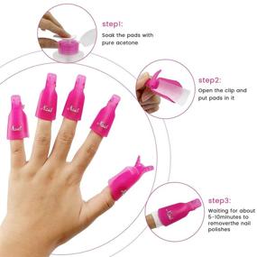 img 2 attached to 💅 Tiction Professional Nail Polish Remover Kit: Gel Nail Polish Remover Clips, Cotton Pads & Pump Bottle