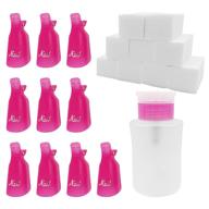 💅 tiction professional nail polish remover kit: gel nail polish remover clips, cotton pads & pump bottle logo