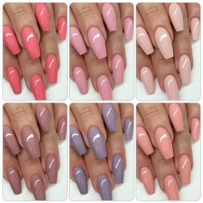 img 3 attached to AIMEILI Soak Off Gel Nail Polish Set for Mother's Day - 6pcs X 10ml Pastel Pink Nude Gel Colors - Natural Skin Tone Nail Gel Kit