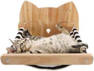 🐱 powlab cat wall perch: premium wall mounted shelf with hammock - ideal for sleeping, playing, and climbing - sturdy and modern bed for large cats or kittens logo