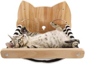 img 4 attached to 🐱 POWLAB Cat Wall Perch: Premium Wall Mounted Shelf with Hammock - Ideal for Sleeping, Playing, and Climbing - Sturdy and Modern Bed for Large Cats or Kittens