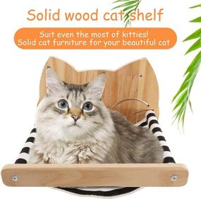 img 3 attached to 🐱 POWLAB Cat Wall Perch: Premium Wall Mounted Shelf with Hammock - Ideal for Sleeping, Playing, and Climbing - Sturdy and Modern Bed for Large Cats or Kittens