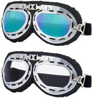 🏍️ ljdj motorcycle goggles for vintage pilot style dirt bike motocross riding - pack of 2 logo