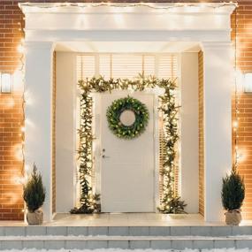 img 3 attached to 🎄 Enhance Your Holiday Décor with our 2 FT Pre-Lit Christmas Wreath - Stunning Front Door Xmas Decorations with Timer, LED Lights, Red Berries, and Pine Cones!