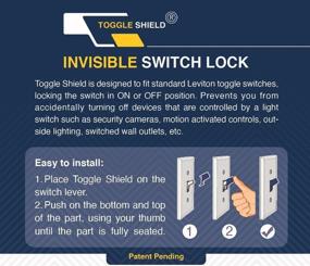 img 2 attached to 🔒 Childproof Light Switch Guard - ToggleShield (3 Pk, Clear) - Easy Install, Lock in On/Off Position - Switch Cover Protector for Light Switch Security