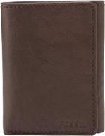 stylish fossil mens brown bifold wallet - a must-have for men's accessories! logo
