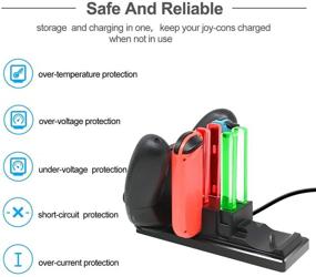 img 3 attached to 🔌 Premium 6-in-1 Charging Dock Stand for Nintendo Switch Joy-Con and Pro Controller – Controller Charger with Charging Indicator & Type C Charging Cable