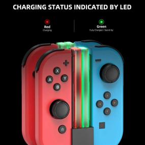 img 2 attached to 🔌 Premium 6-in-1 Charging Dock Stand for Nintendo Switch Joy-Con and Pro Controller – Controller Charger with Charging Indicator & Type C Charging Cable