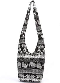 img 4 attached to Bohemian Women's Handbags & Wallets: Fashionable Canvas Hippie Crossbody and Hobo Bags