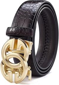 img 4 attached to Genuine Leather Fashion Black Ratchet Men's Accessories for Belts