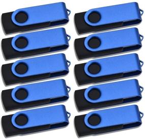 img 4 attached to Thumb Drive 64MB 10 Pack Flash Drives Bulk Small Capacity Memory Stick Kepmem Portable Blue 💾 Jump Drive USB 2.0 Fold Storage U Disk Swivel Value Jump Drive for Business as Client Promotion Item