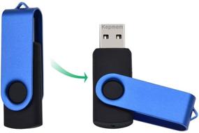 img 3 attached to Thumb Drive 64MB 10 Pack Flash Drives Bulk Small Capacity Memory Stick Kepmem Portable Blue 💾 Jump Drive USB 2.0 Fold Storage U Disk Swivel Value Jump Drive for Business as Client Promotion Item