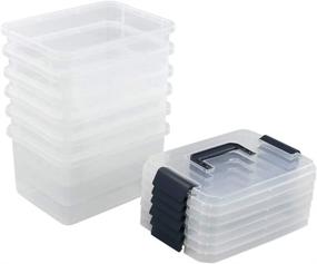 img 4 attached to Nesmilers Plastic Latch Storage 6 Pack Storage & Organization