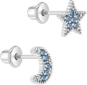 img 3 attached to Rhodium Plated Earrings Toddlers Little