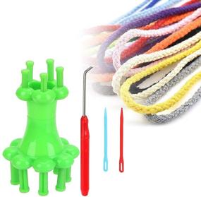 img 2 attached to 🧶 2-Pack Mini Knit Spool Loom Set for DIY Tube Scarf Strap - RMISODO Knitting Weaving Tool with Pull Needle Crochet Hook