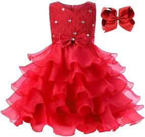 img 4 attached to 🌸 JerrisApparel Flower Girls Party Dress - Elegant Ruffle Tutu Sleeveless Princess Ball Gown