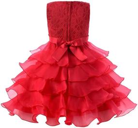 img 3 attached to 🌸 JerrisApparel Flower Girls Party Dress - Elegant Ruffle Tutu Sleeveless Princess Ball Gown