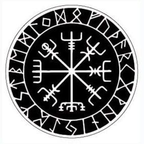 img 1 attached to Vegvisir Norse Wheel Viking Rune Odin Alphabet Eye Fear Talisman OTASEW Sticker Decal Symbol for Car Window, Truck, Motorcycle, Chopper, Van, SUV, PPV, Scrapbook, Cell Phone Casing, Laptop, Door, Helmet, Luggage