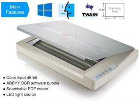 img 3 attached to 🖨️ Efficient Plustek A3 Large Format Flatbed Scanner OS 1180: 11.7x17 Scan Size for Blueprints and Documents. Ideal for Libraries, Schools, and Sohos. A3 Scans in just 8 seconds. Compatible with Mac and PC.