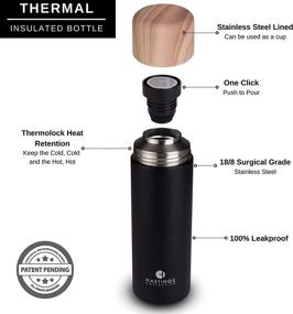 img 3 attached to ☕ Hastings Collective FIKA Slim Coffee Travel Mug Tumbler - Stainless Steel Vacuum Insulated Thermos Cup with Spill Proof Lid, 17oz (500ml) in Black