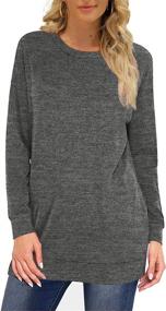 img 3 attached to Tunic Sweatshirts Sweaters Oversized Coffee Outdoor Recreation for Hiking & Outdoor Recreation Clothing