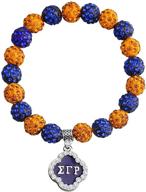 hollp 1922 sorority jewelry sgr bracelet: stunning crystal beads greek sorority gift for her logo