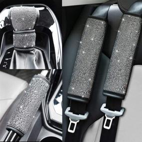 img 4 attached to Valleycomfy Shoulder Rhinestones Handbrake Universal Interior Accessories